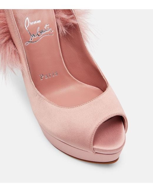Christian Louboutin Pink Marianne 160 Crepe Satin Peep-Toe Pumps