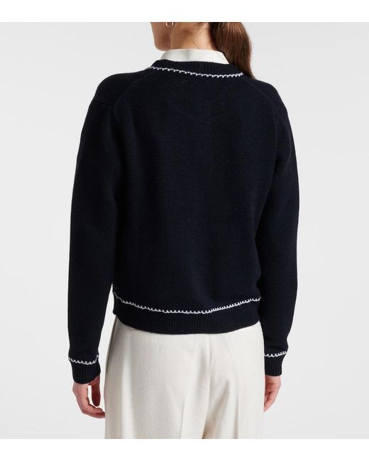 Jardin Des Orangers Blue Wool And Cashmere Cardigan