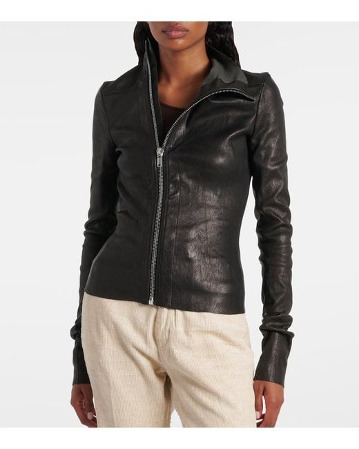 Rick Owens Black Gary Leather Jacket