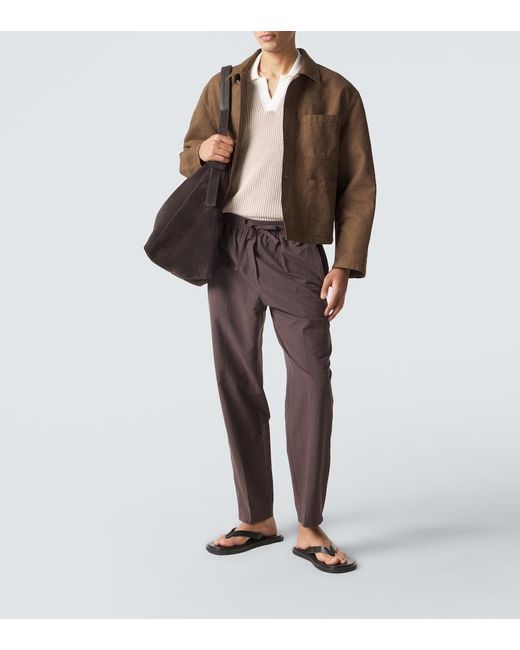Orlebar Brown Natural Horton Crochet Cotton Polo Sweater for men