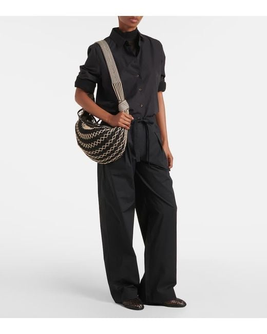 Lemaire Black X Filt Schultertasche Crossiant Aus Mesh