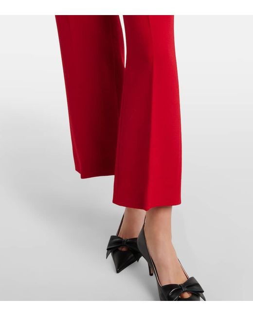 Pantalones Flared Vlogo De Cropped De Lana Virgen Valentino