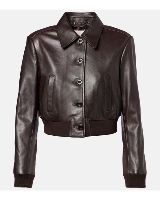 Dorothee Schumacher Black Sleek Statement Cropped Leather Jacket