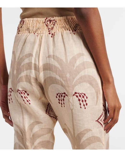 Pantalones Flared Femininity Dramatic De Lino Johanna Ortiz de color Natural