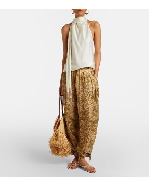 Christian Louboutin Natural Miss Z Metallic Leather Thong Sandals