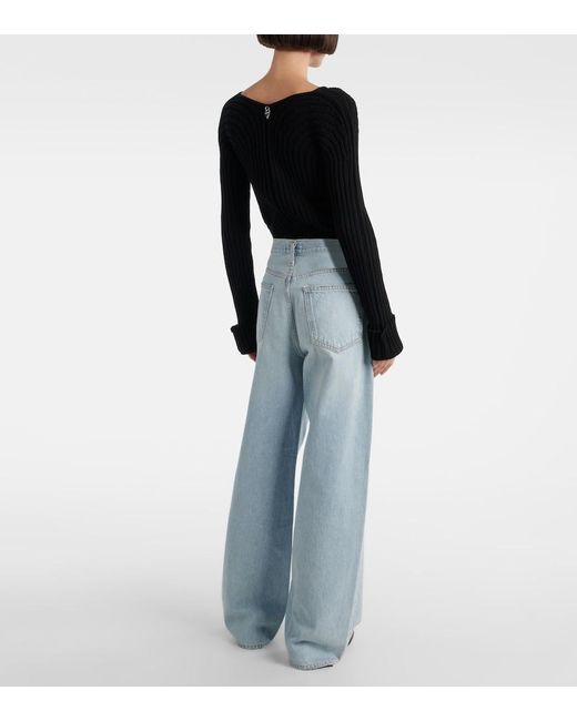 Agolde Blue Low Slung Baggy Wide-Leg Jeans