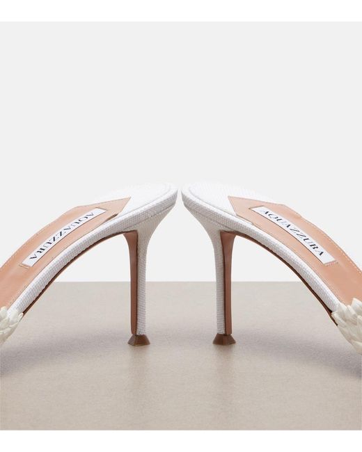 Aquazzura White Rio Flirt Mules
