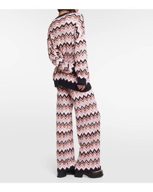 Pullover oversize a zig-zag di Missoni in Pink