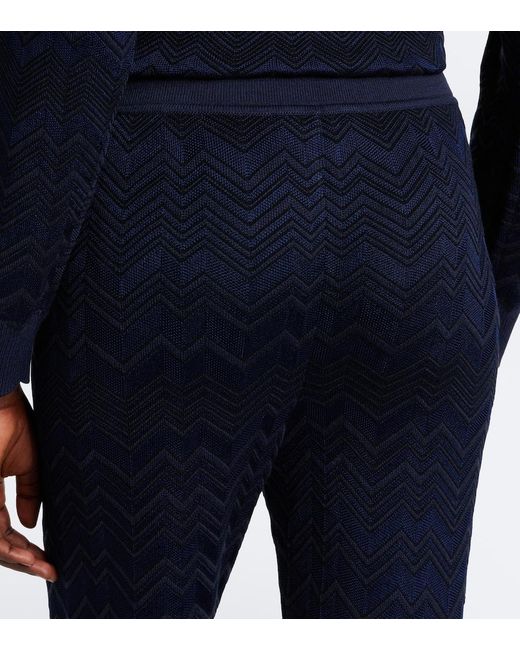 Missoni Blue Zigzag High-Rise Flared Pants