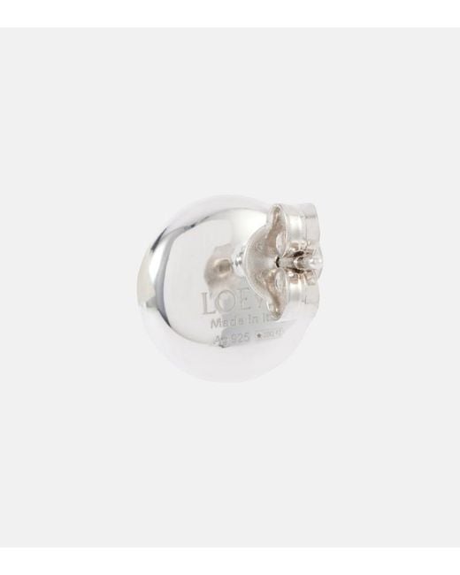 Loewe White Anagram Pebble Sterling Stud Earrings