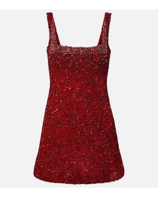 Rachel Gilbert Red Kaity Embellished Minidress