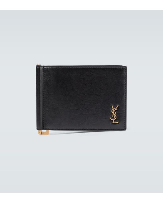 Saint Laurent Portadoll Leather Money Clip Wallet in Black for Men Lyst