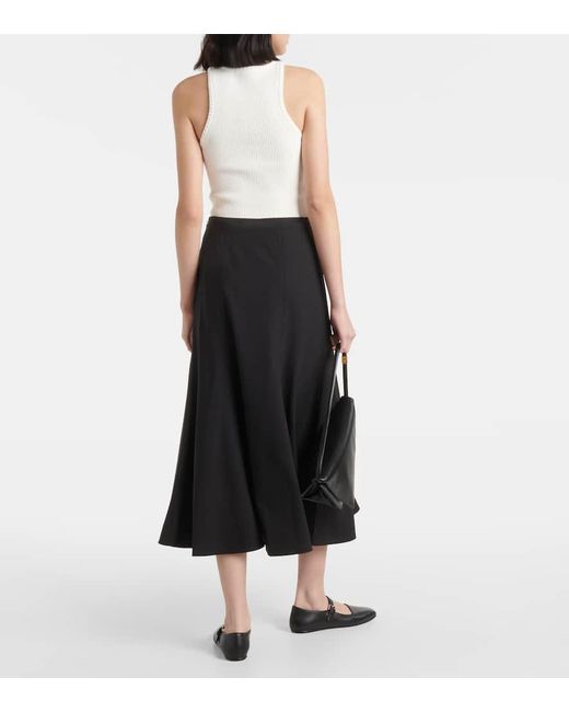 Co. Black Wool-Blend Midi Skirt