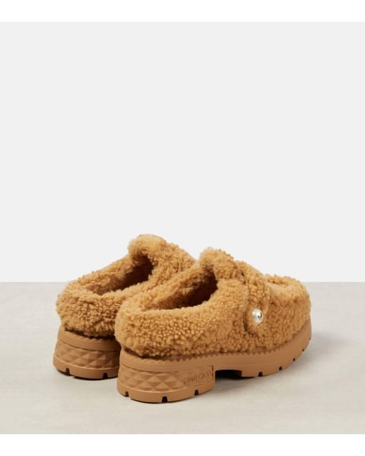 Jimmy Choo Brown Shea Shearling Mules