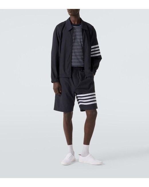Thom Browne Blue 4-Bar Ripstop Blouson Jacket for men