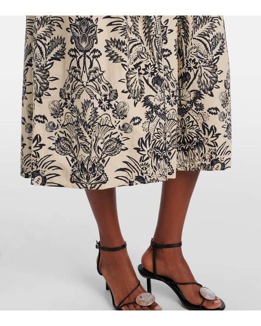 Ulla Johnson White Harriet Printed Cotton Poplin Midi Dress