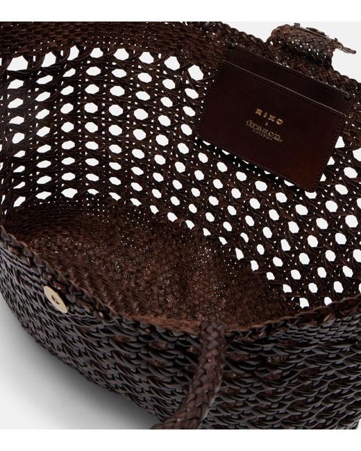 Rixo Black X Dragon Diffusion Lucine Leather Tote Bag