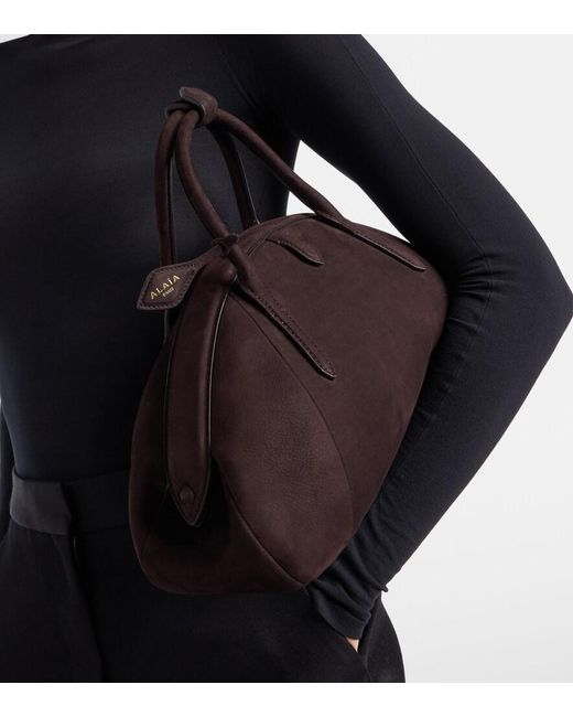 Alaïa Black Purse Small Suede Top-Handle Bag