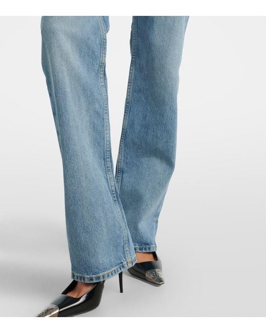 Jeans Bootcut A Vita Media di Saint Laurent in Blue