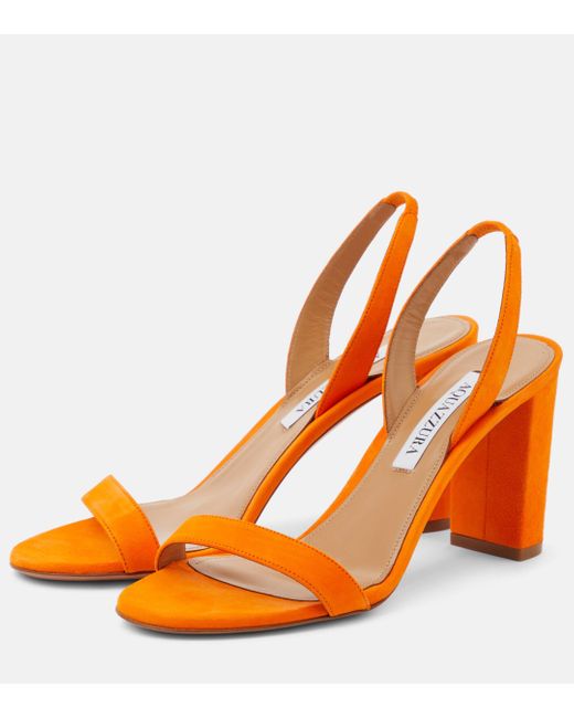 Sandales So Nude 85 en daim Aquazzura en coloris Orange