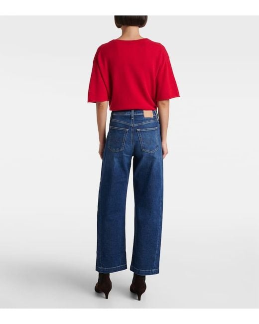Jeans Barrel Hattie Crop De Tiro Alto AG Jeans de color Blue