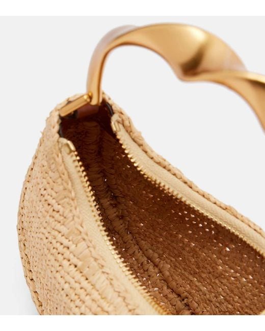 Jonathan Simkhai Metallic Nixi Mini Raffia Tote Bag