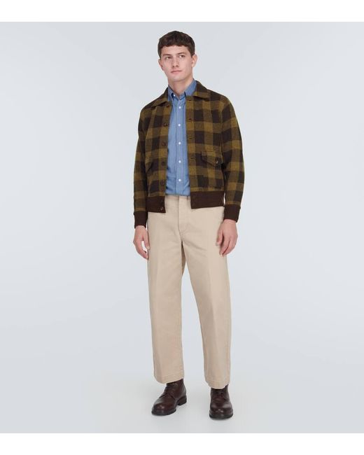RRL Green Checked Wool Jacket for men