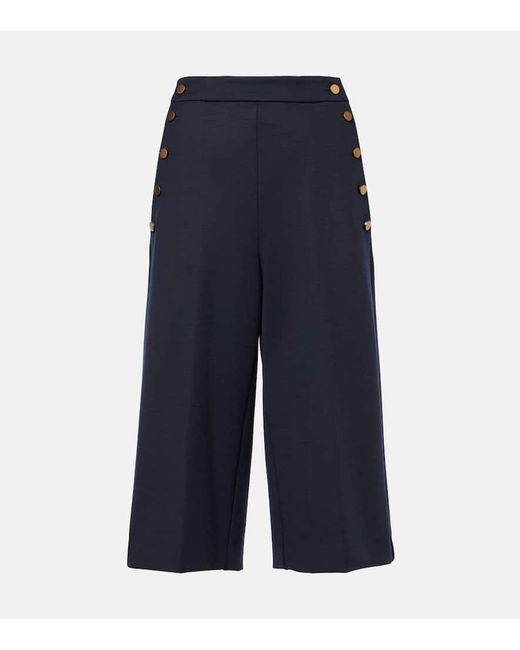 Max Mara Blue Valdez Wool-Blend Culottes