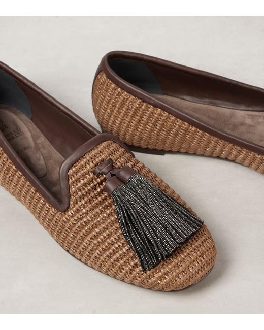 Brunello Cucinelli Brown Slip-Ons Monili