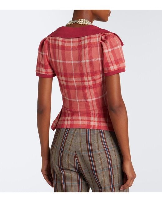 Vivienne Westwood Red Monday Tartan Cotton Top