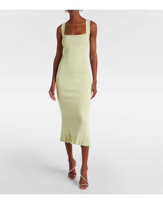 Galvan Yellow Atalanta Midi Dress