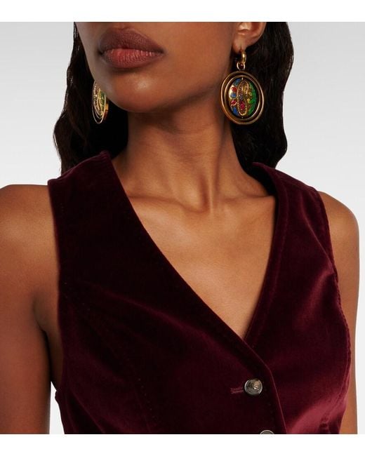 Etro Purple Cotton Velvet Vest
