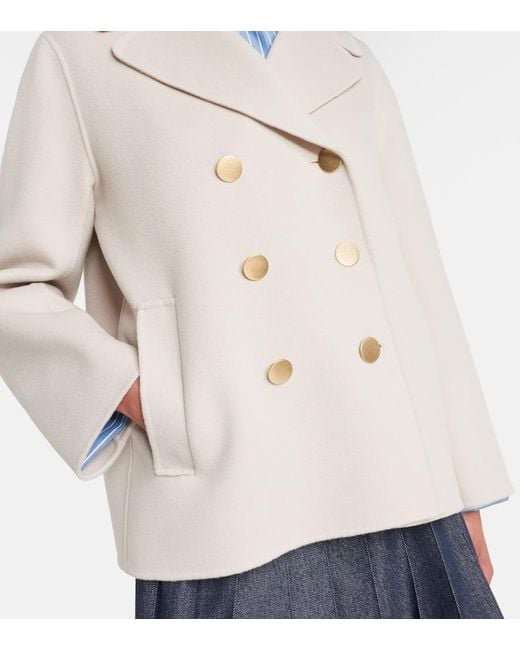 Max Mara Natural Margot Virgin Wool Peacoat