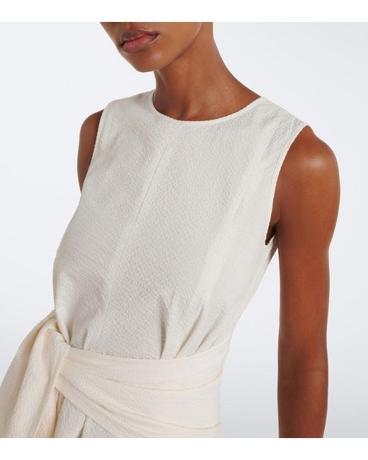 J.W. Anderson White Cotton Cloque Midi Dress