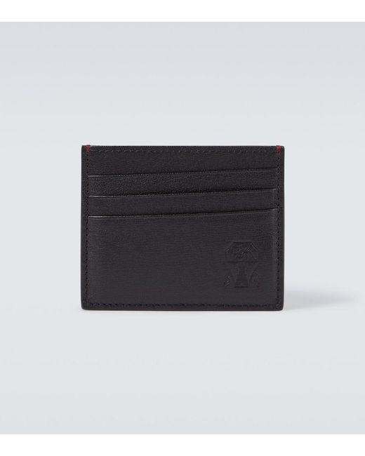 Brunello Cucinelli Black Leather Card Holder for men