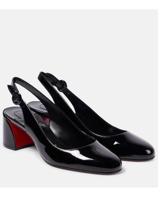 Christian Louboutin Black So Jane 55 Slingback Patent Pump