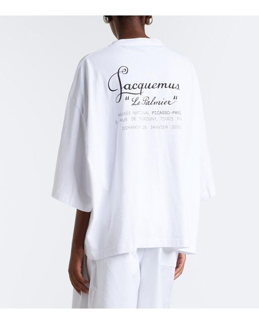 Jacquemus White Le Palmier Printed Cotton Jersey T-Shirt