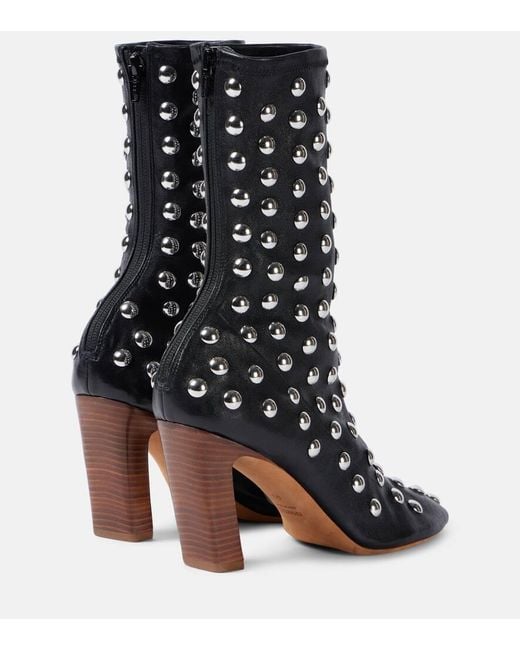 Khaite Black Verzierte Ankle Boots Apollo 85 Aus Leder