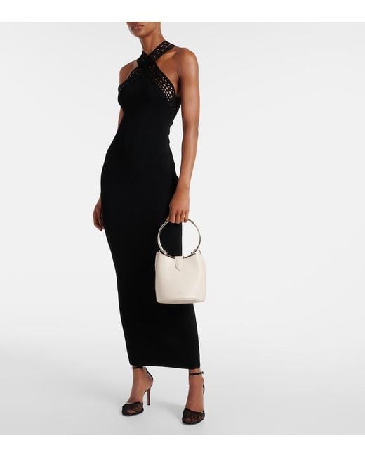 Alaïa White Ring Medium Leather Bucket Bag