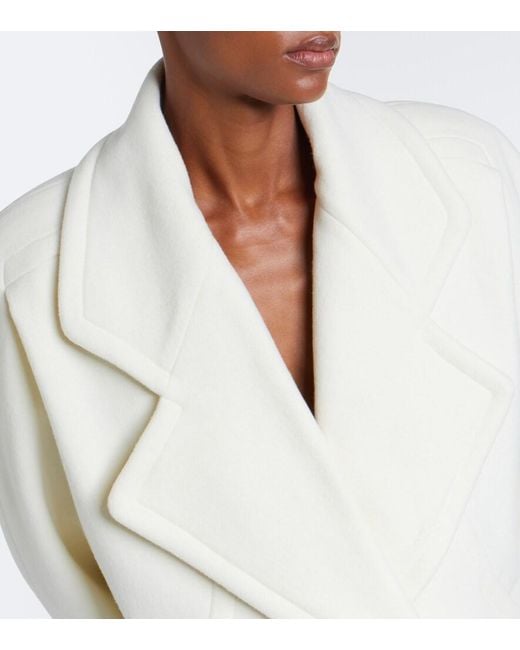 Stella McCartney White Wool Peacoat