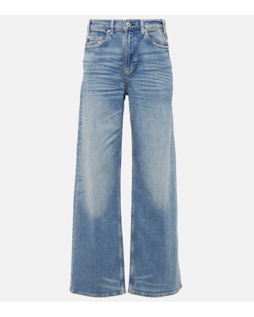 Jean ample New Baggy a taille haute AG Jeans en coloris Blue