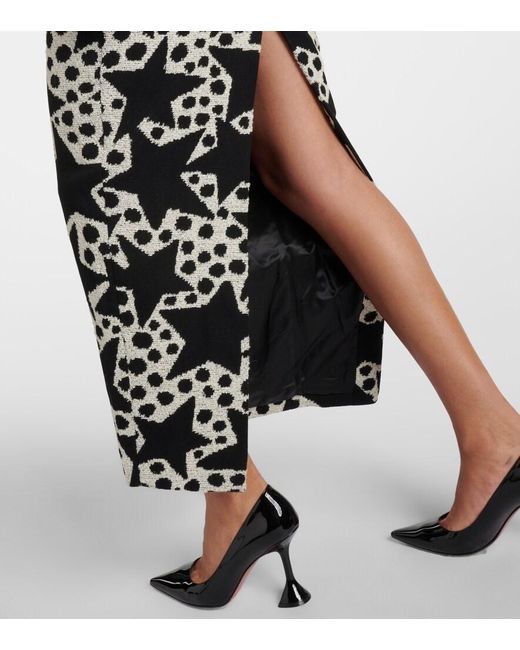 Area Black Crystal-Embellished Jacquard Maxi Dress