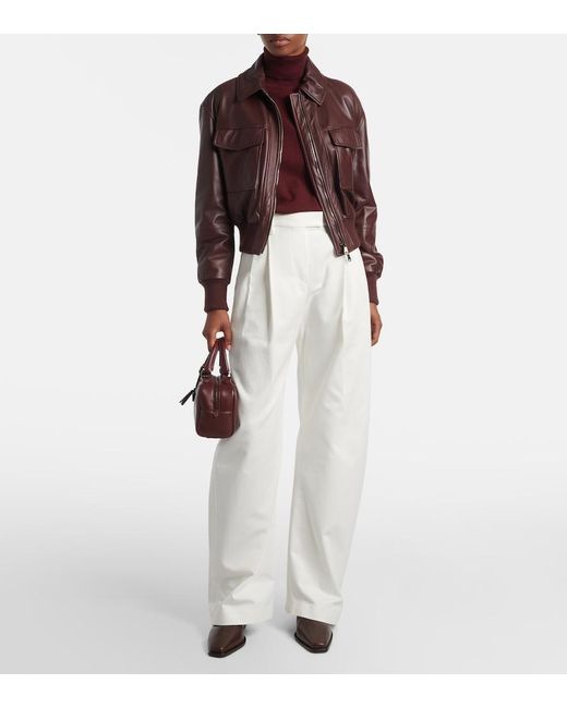 Brunello Cucinelli White Cotton Barrel-Leg Pants
