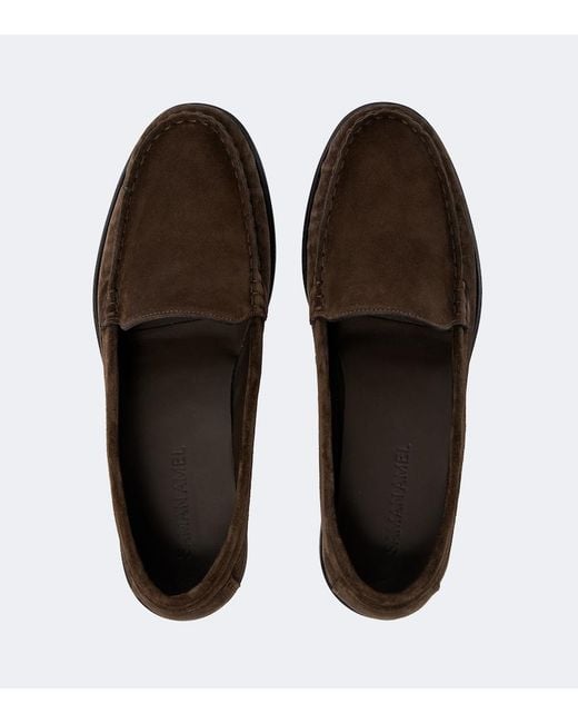 Saman Amel Black City Suede Loafers for men