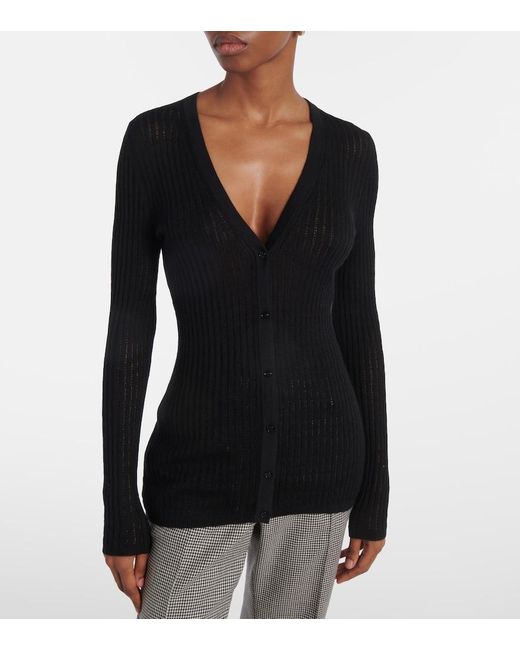 Gabriela Hearst Black Emma Pointelle Cashmere And Silk Cardigan
