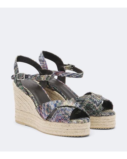 Missoni Metallic Zigzag Wedge Sandals
