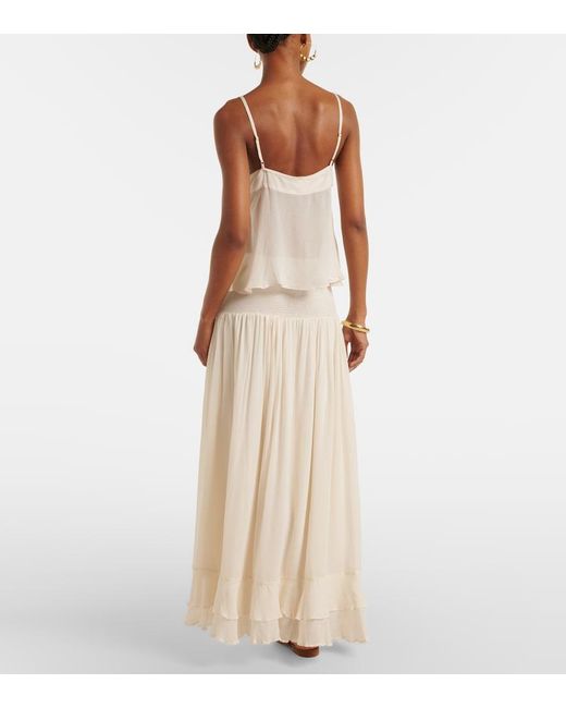 Poupette White Neree Ruffled Maxi Skirt