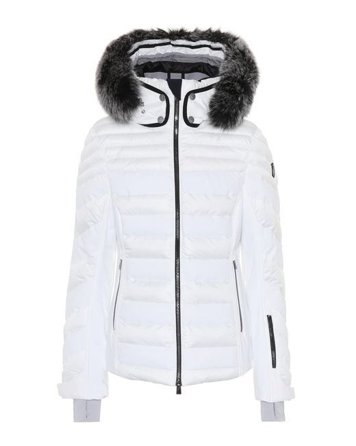 Toni Sailer White Dioline Fur-trimmed Ski Jacket