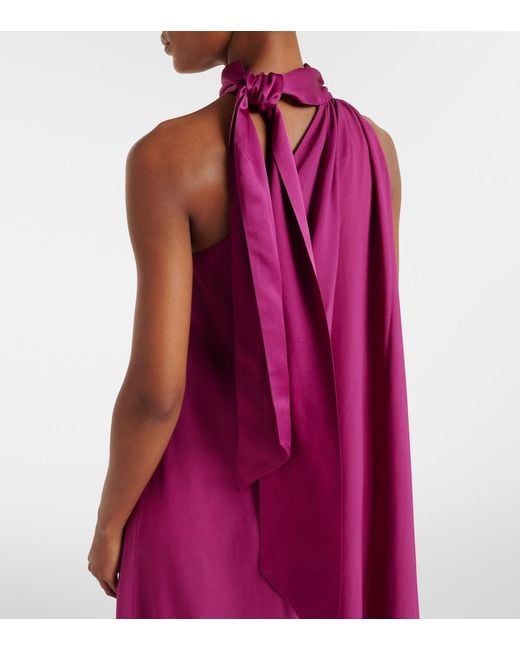 Taller Marmo Purple Astor Scarf-Detail Maxi Dress