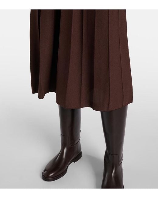 Joseph Brown Pleated Midi Dress